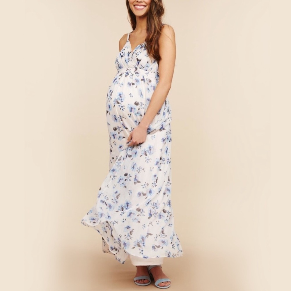 Motherhood maternity floral maxi dress